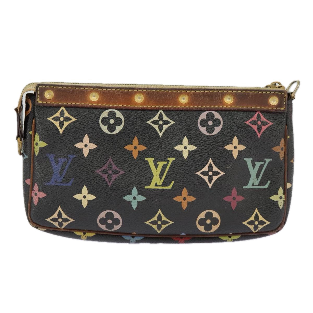 LOUIS VUITTON Monogram Multicolor Pochette Pouch Black M92648 LV Auth 96511