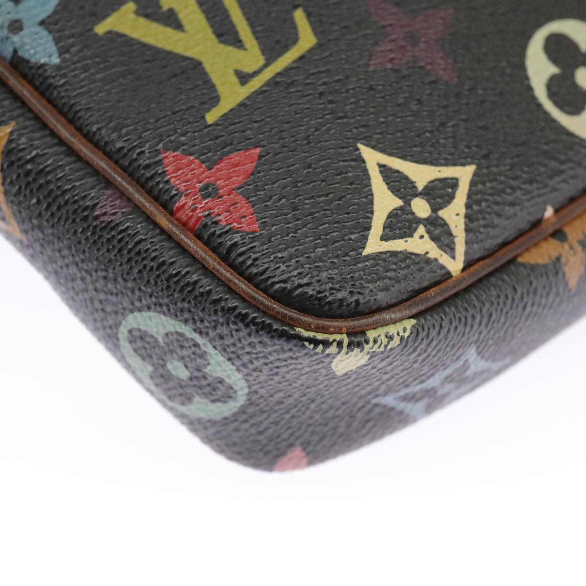 LOUIS VUITTON Monogram Multicolor Pochette Pouch Black M92648 LV Auth 96511