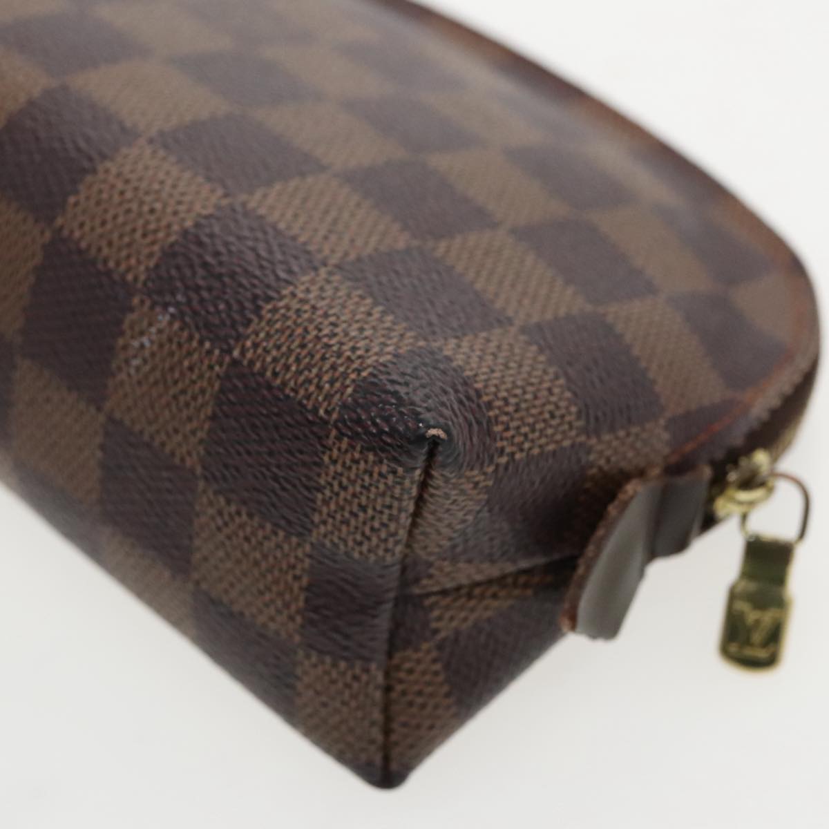 LOUIS VUITTON Damier Ebene Pochette Cosmetic PM Pouch N47516 LV Auth 96546