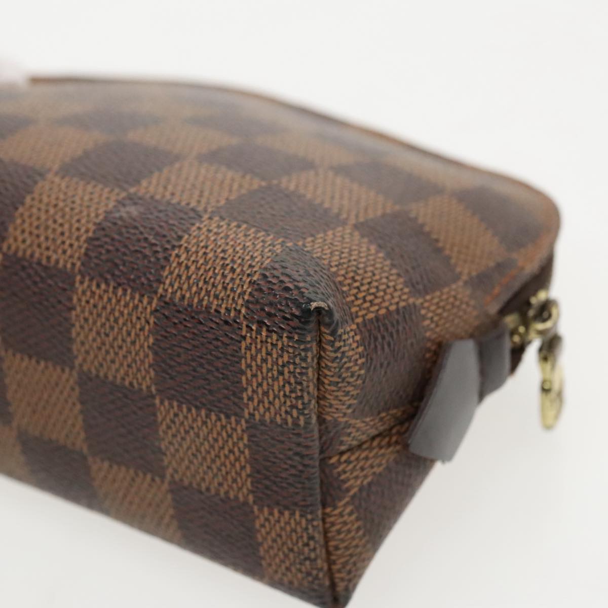 LOUIS VUITTON Damier Ebene Pochette Cosmetic PM Pouch N47516 LV Auth 96547