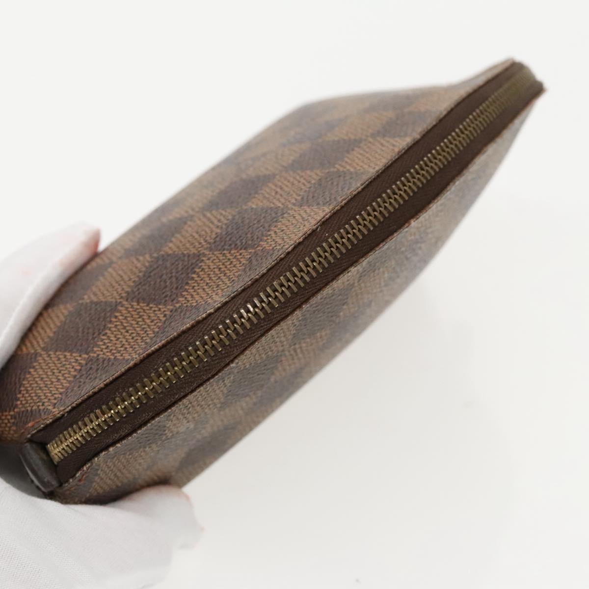 LOUIS VUITTON Damier Ebene Pochette Cosmetic PM Pouch N47516 LV Auth 96547