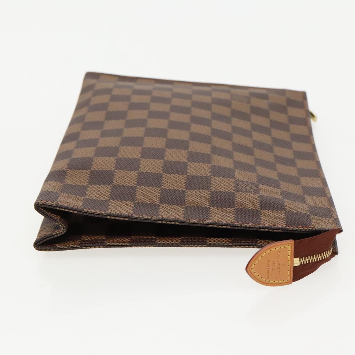 LOUIS VUITTON Damier Ebene Poche Toilette 26 Pouch N47543 LV Auth 96548