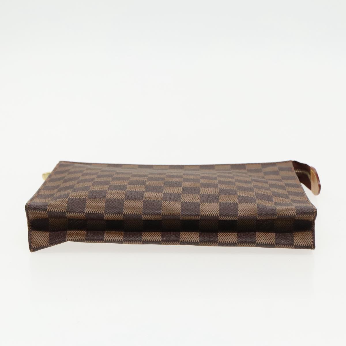 LOUIS VUITTON Damier Ebene Poche Toilette 26 Pouch N47543 LV Auth 96548