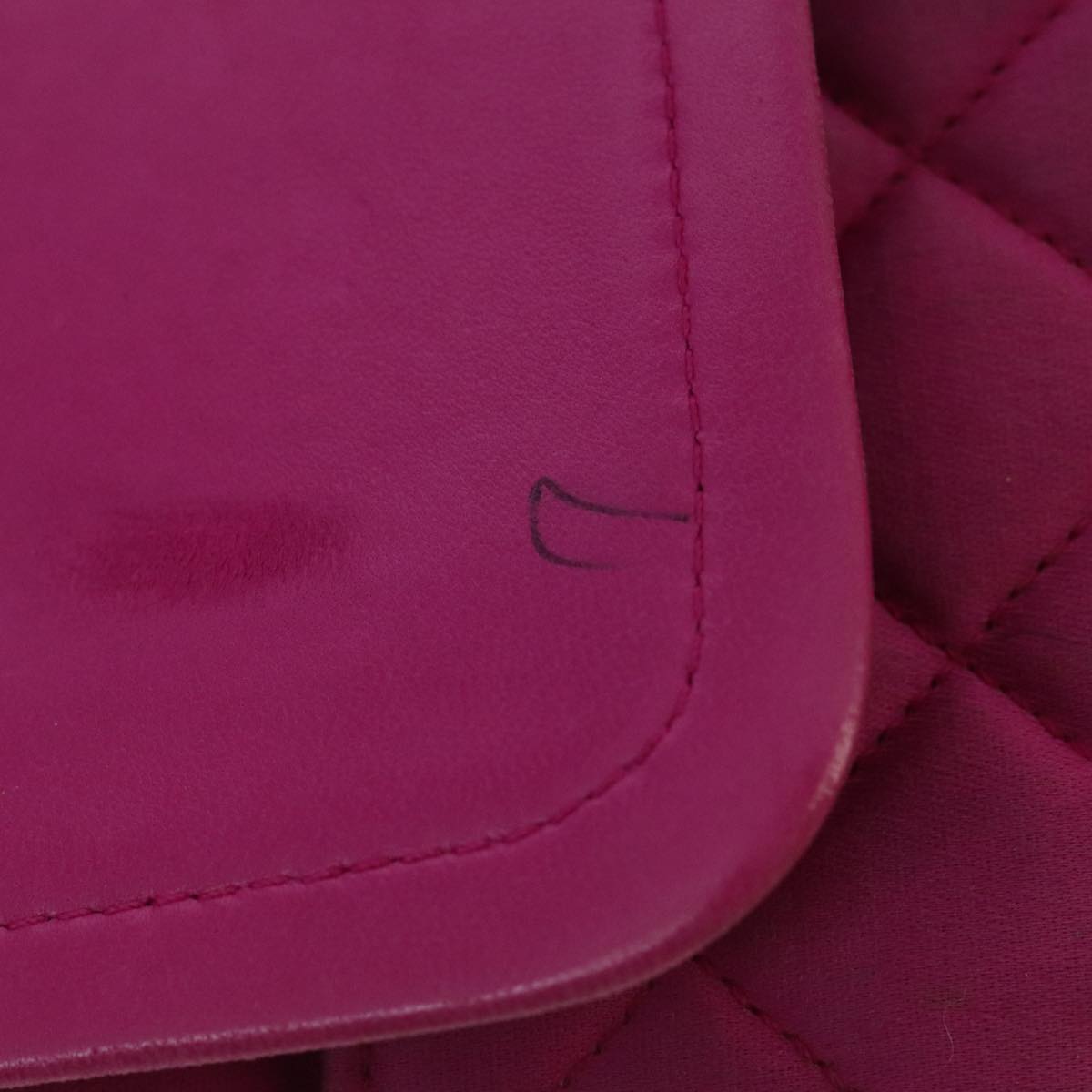 CHANEL Matelasse Chain Shoulder Bag Satin Gold Pink CC Auth 96601