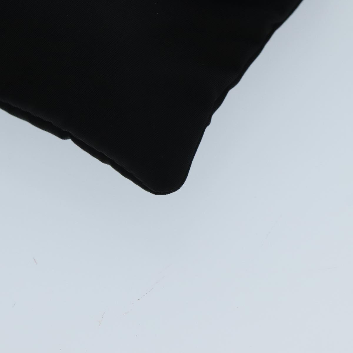 PRADA Clutch Bag Nylon Black Silver Auth 96653V