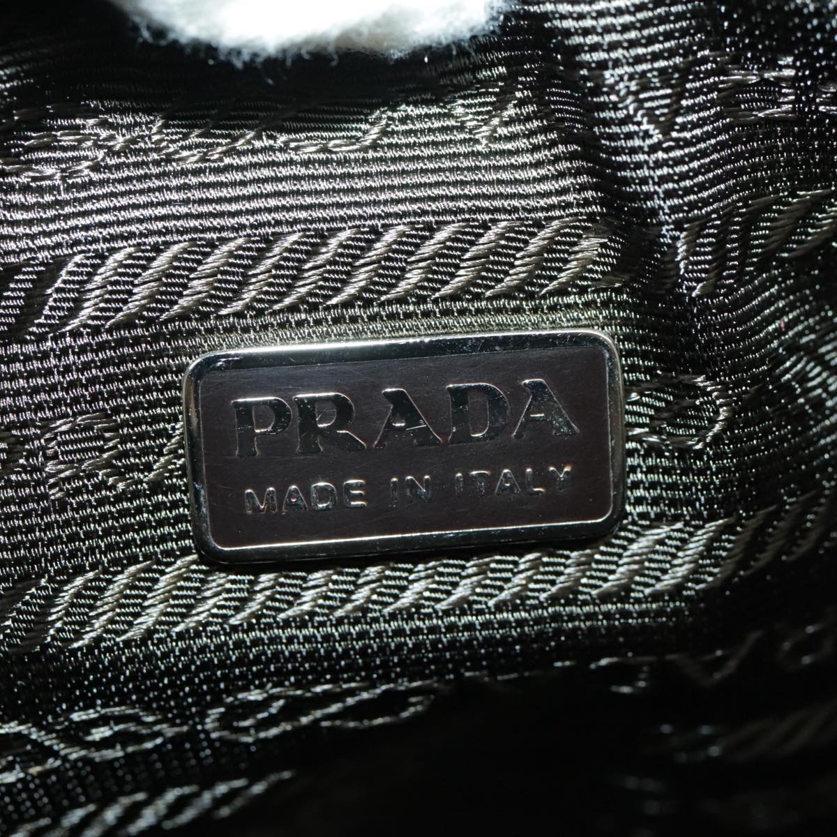 PRADA Pouch Nylon Beige Auth 96665