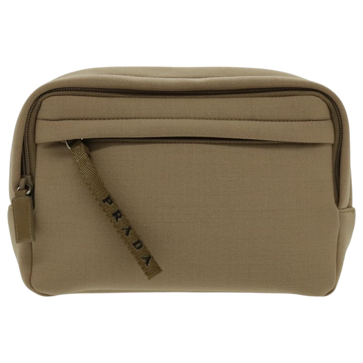 PRADA Pouch Nylon Beige Auth 96665