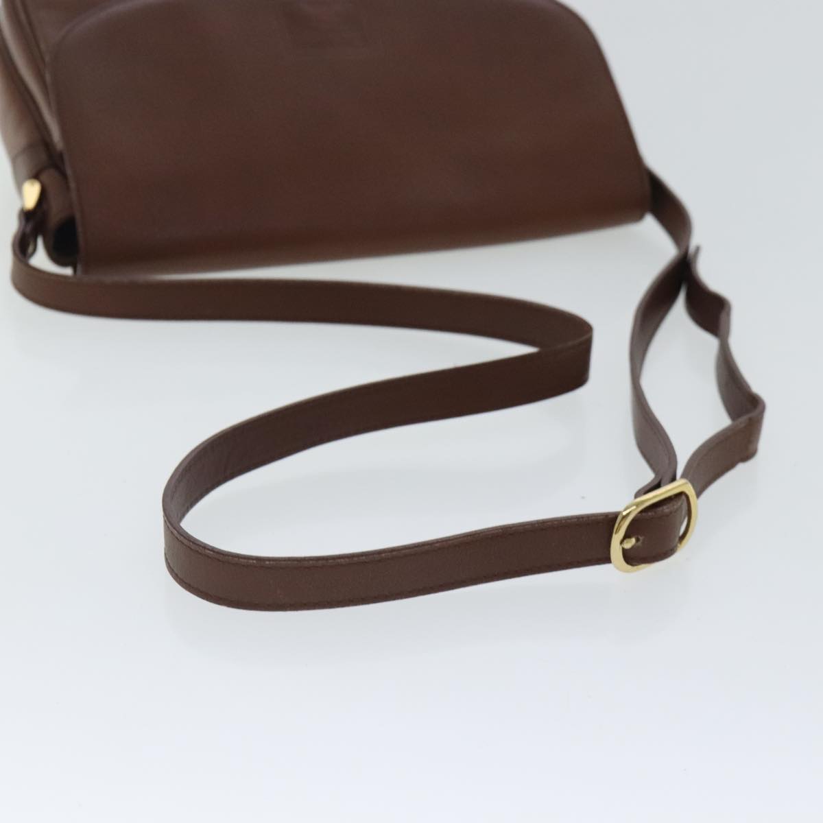 Burberrys Shoulder Bag Leather Brown Gold Auth 96666