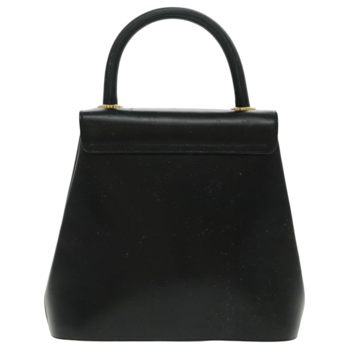 Salvatore Ferragamo Hand Bag Leather Black Gold Auth 96668