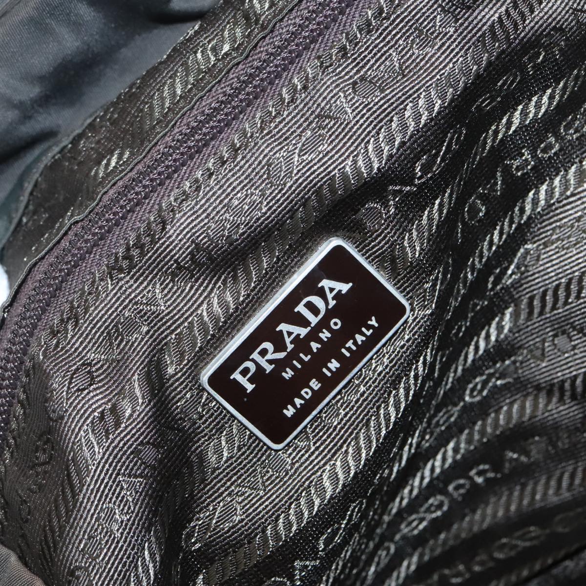 PRADA Backpack Nylon Khaki Silver Auth 96671