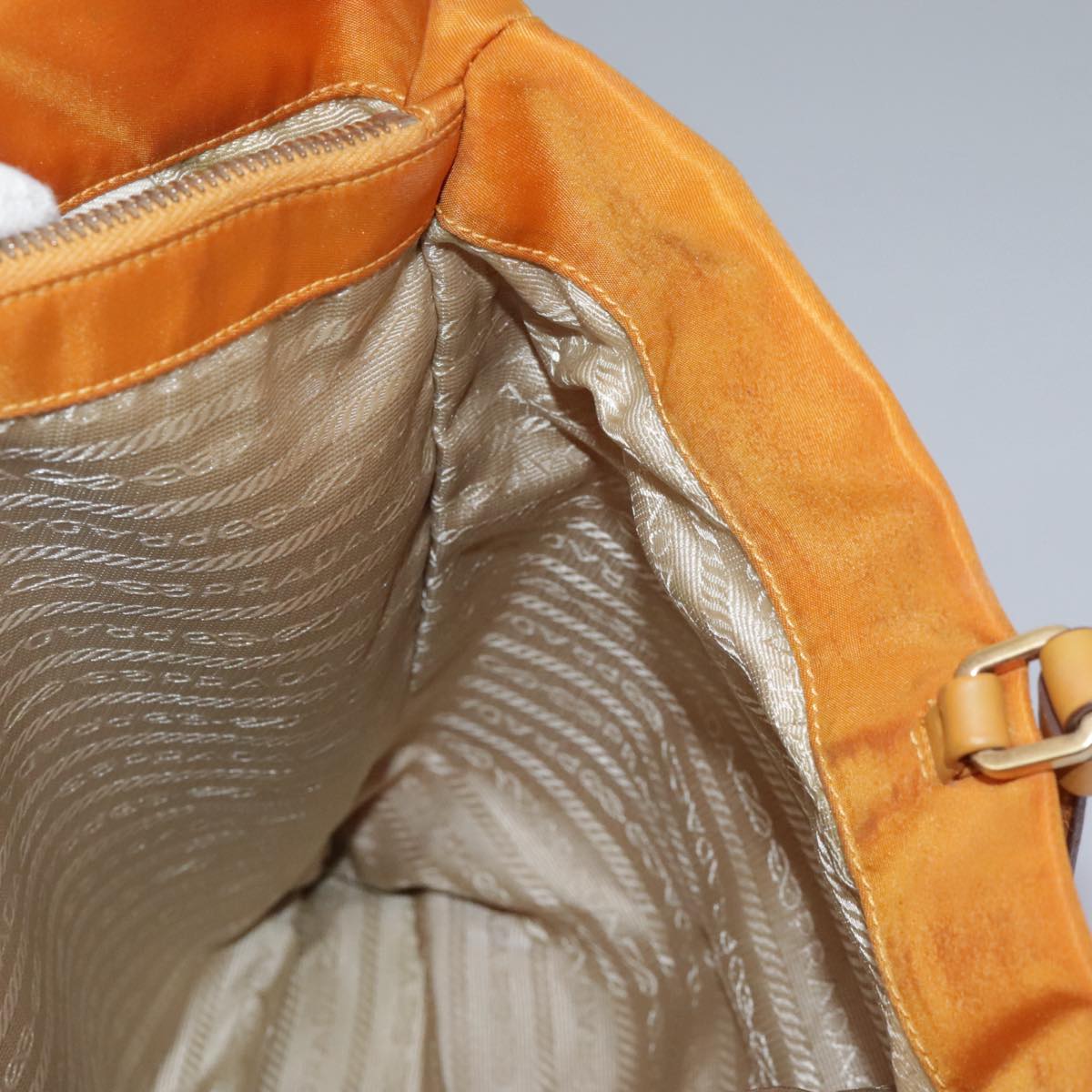 PRADA Shoulder Bag Nylon Orange Auth 96714