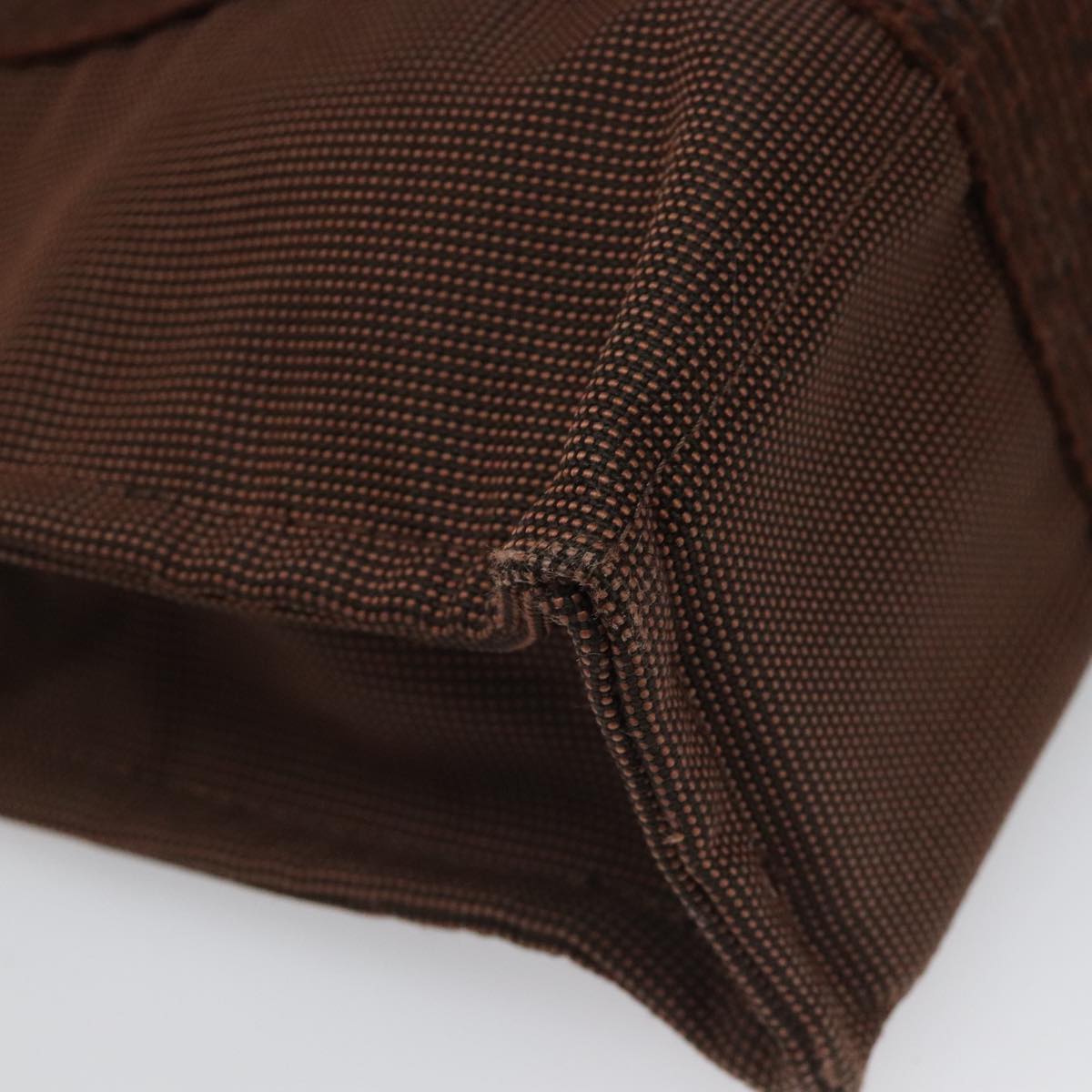 HERMES Her Line PM Tote Bag Canvas Brown Silver Auth 96726