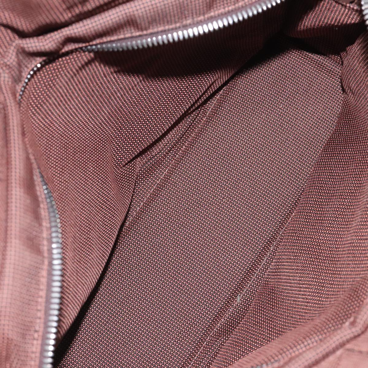 HERMES Her Line PM Tote Bag Canvas Brown Silver Auth 96726