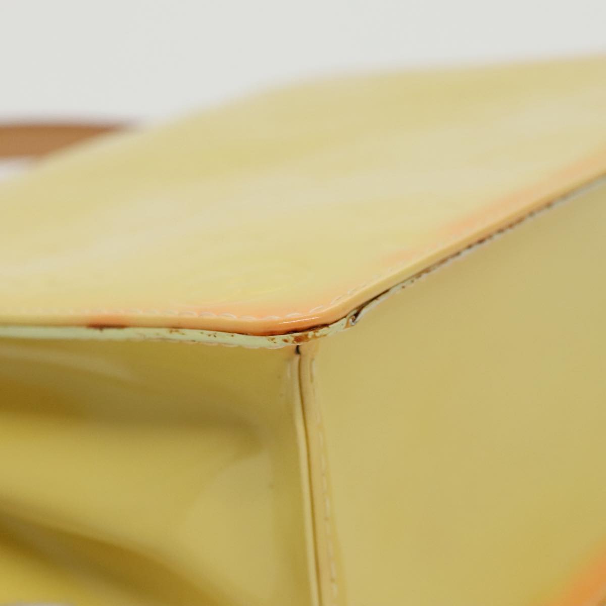 LOUIS VUITTON Monogram Vernis Spring Street Bag Lime Yellow M91068 Auth 96889