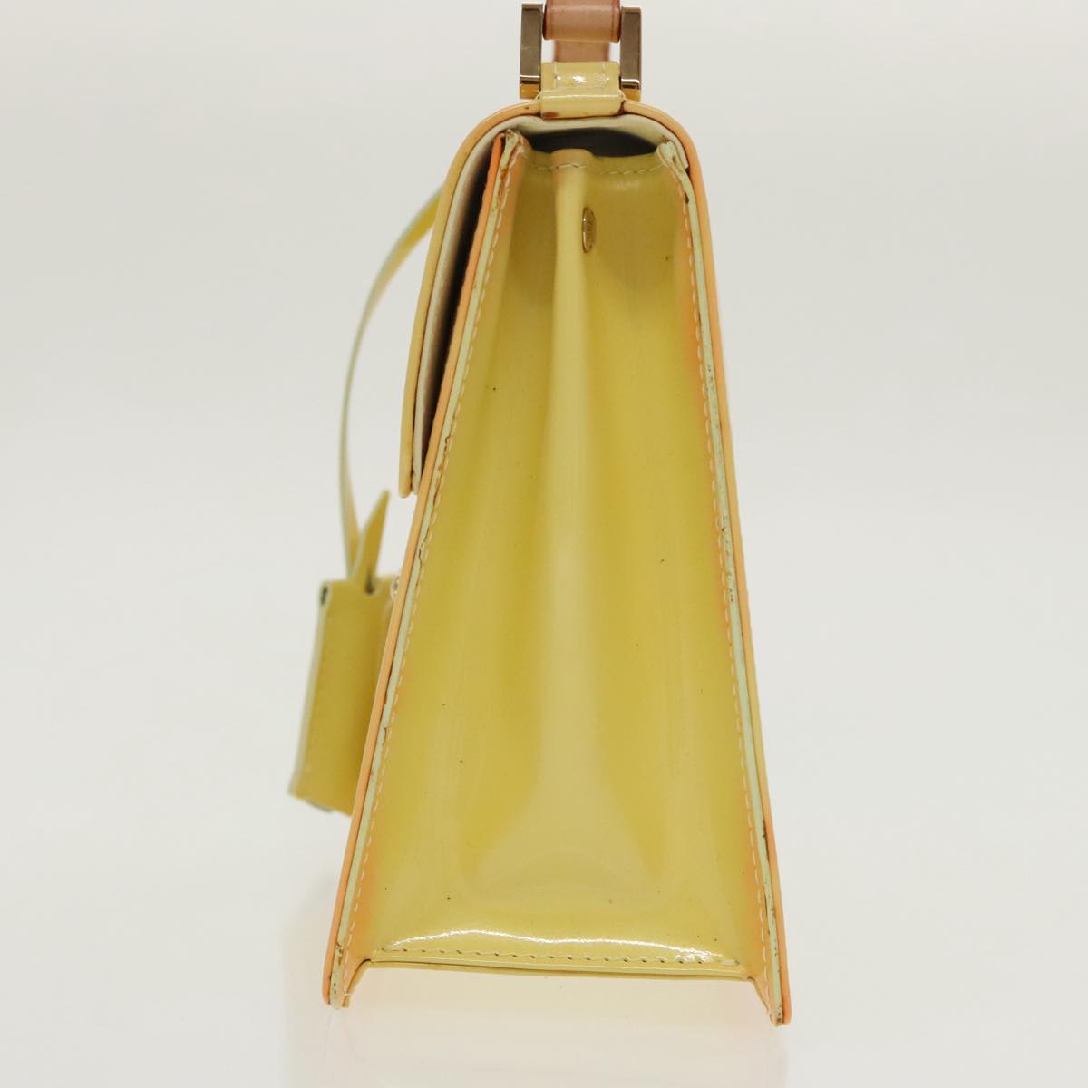 LOUIS VUITTON Monogram Vernis Spring Street Bag Lime Yellow M91068 Auth 96889
