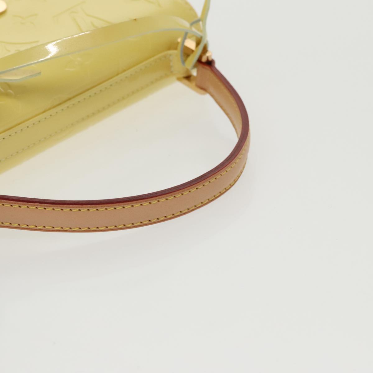 LOUIS VUITTON Monogram Vernis Spring Street Bag Lime Yellow M91068 Auth 96889