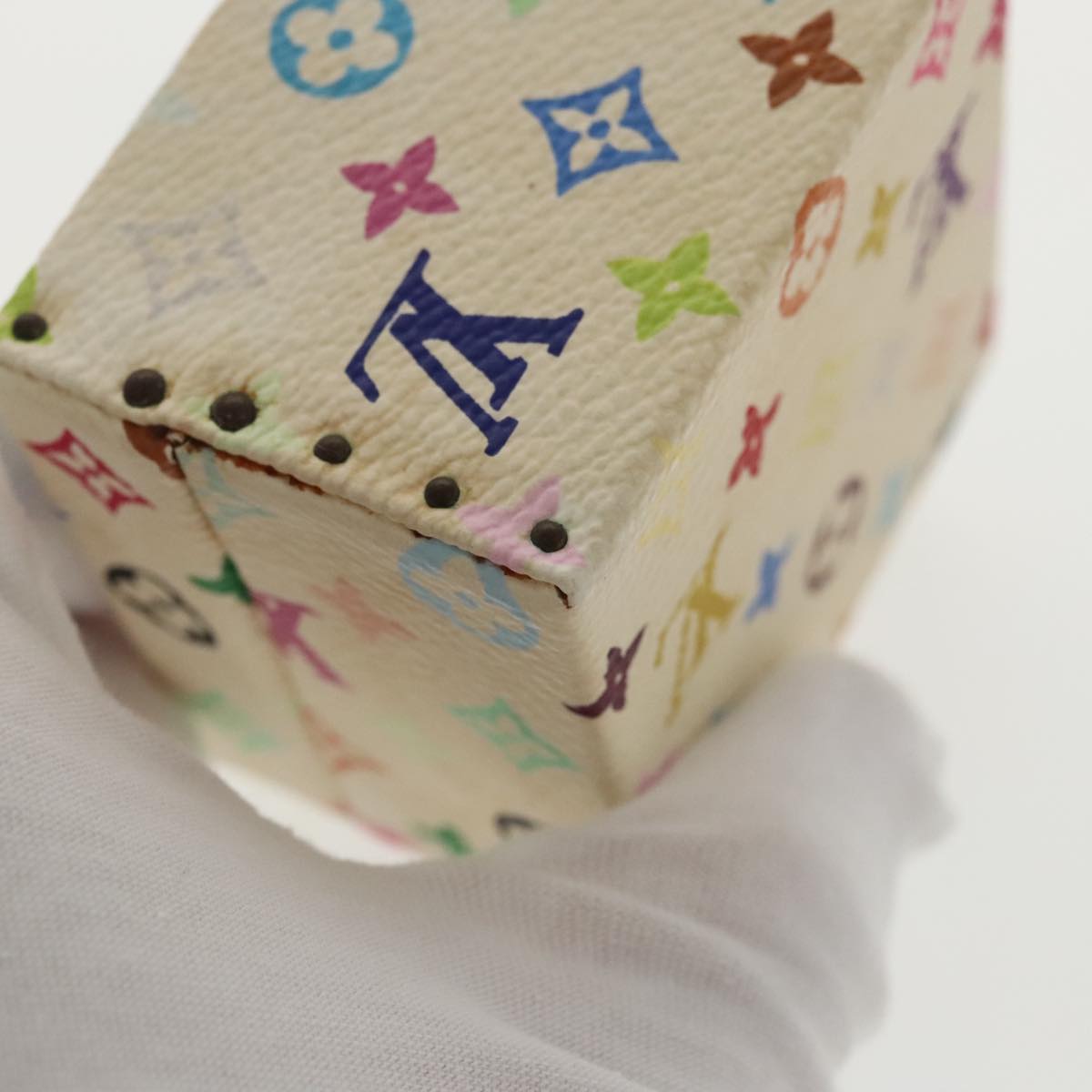 LOUIS VUITTON Monogram Multicolor Jewelry Box White LV Auth 96899SV