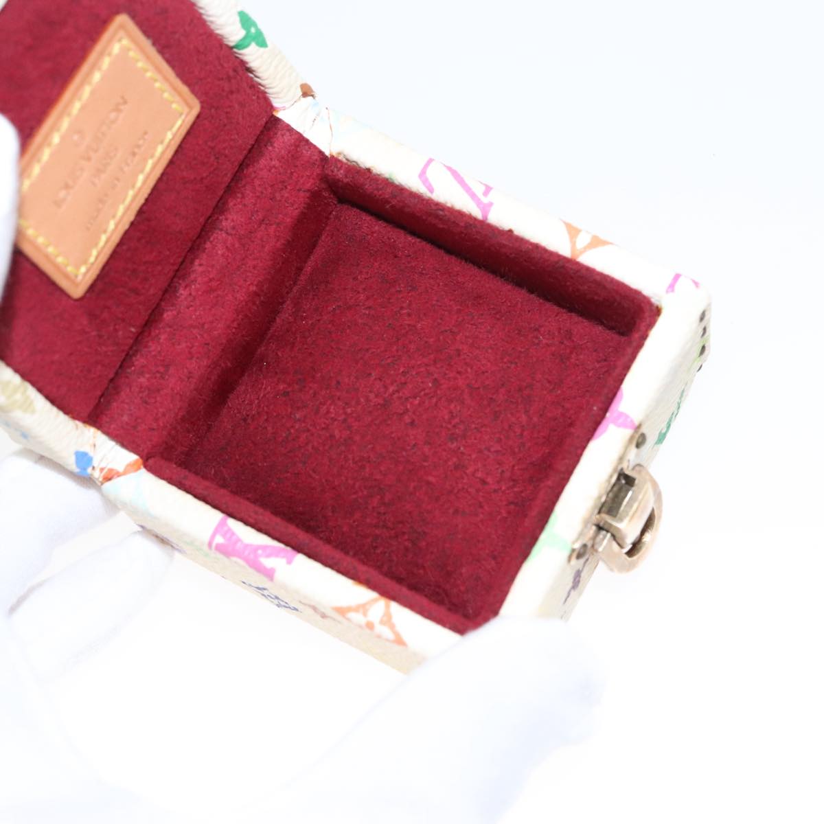 LOUIS VUITTON Monogram Multicolor Jewelry Box White LV Auth 96899SV