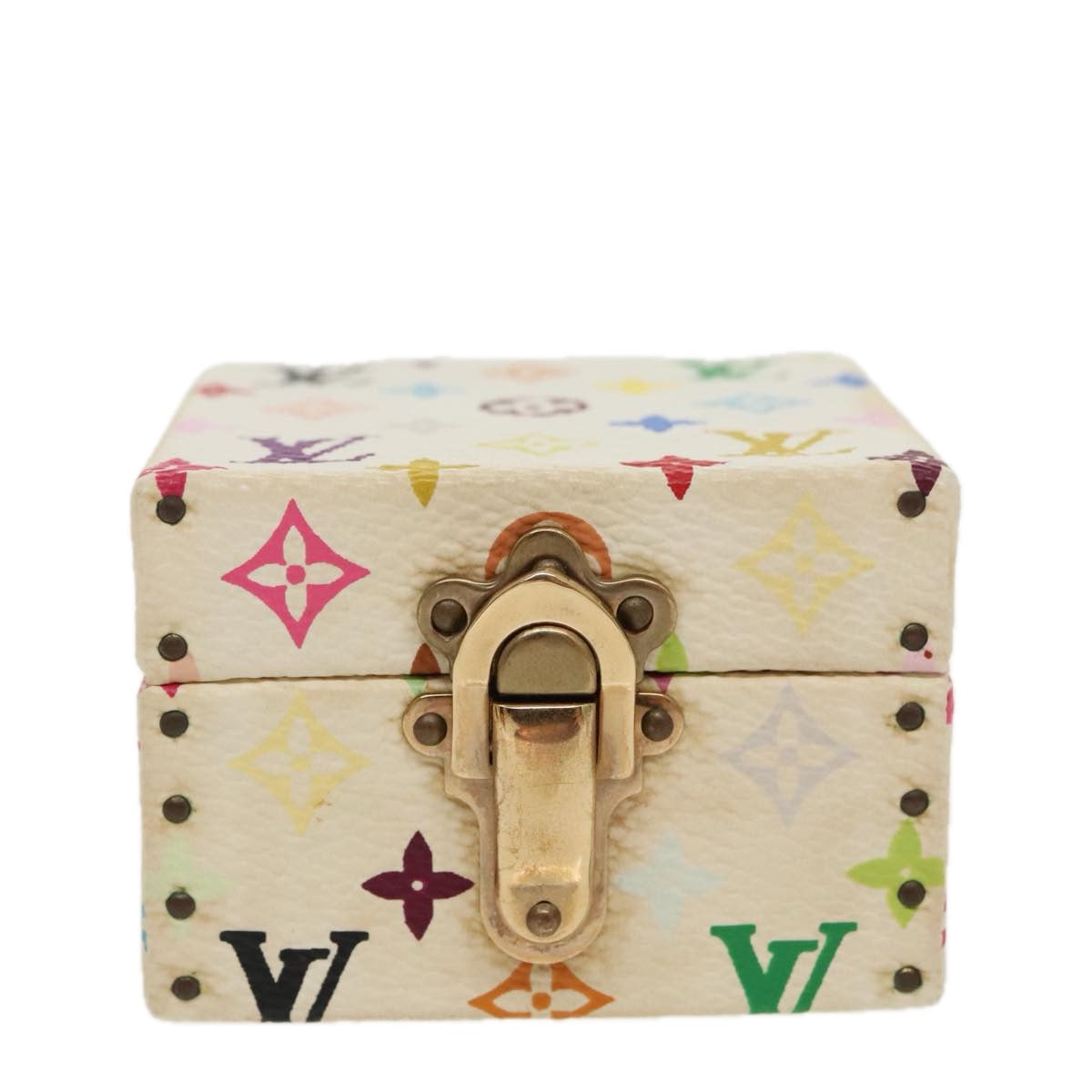 LOUIS VUITTON Monogram Multicolor Jewelry Box White LV Auth 96899A