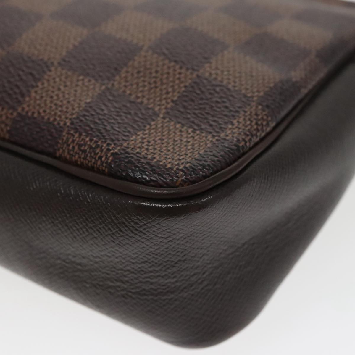 LOUIS VUITTON Damier Ebene Trousse Makeup Pouch N51982 LV Auth 96932