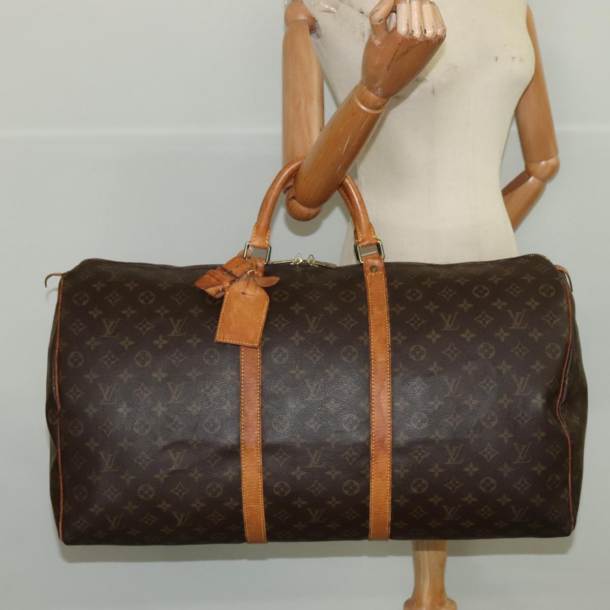 LOUIS VUITTON Monogram Keepall 60 Boston Bag M41422 LV Auth 96964