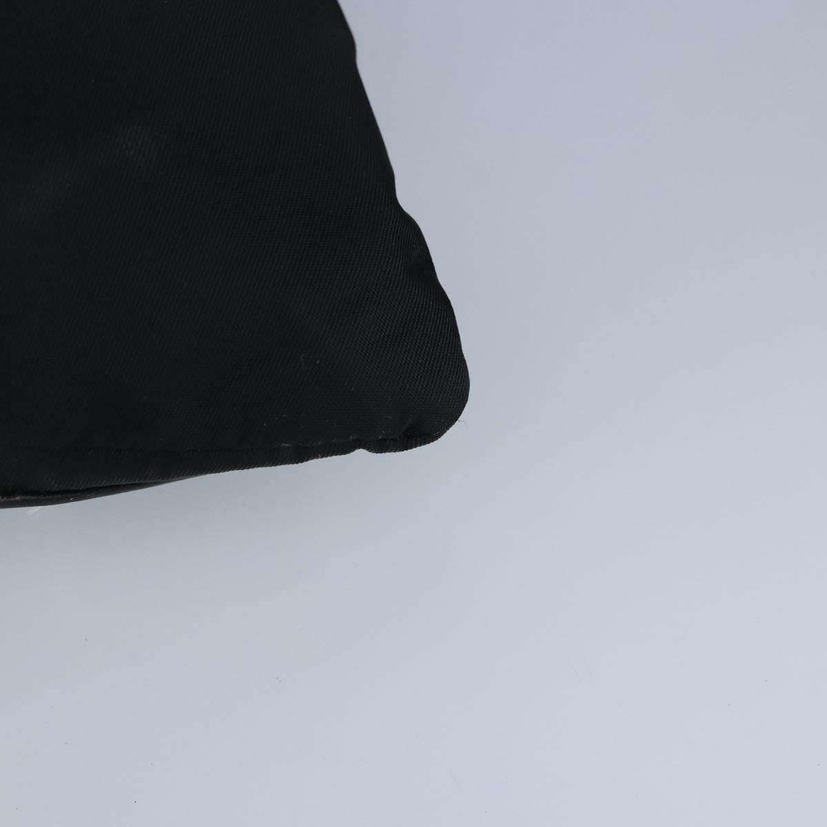 PRADA Clutch Bag Nylon Black Silver Auth 96997V