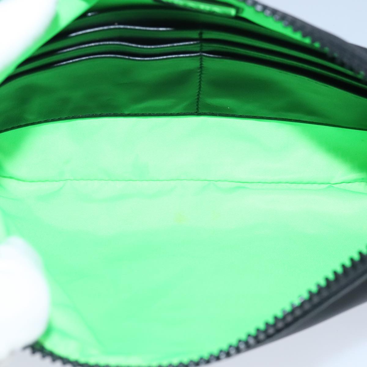 PRADA Clutch Bag Nylon Black Silver Auth 96997V