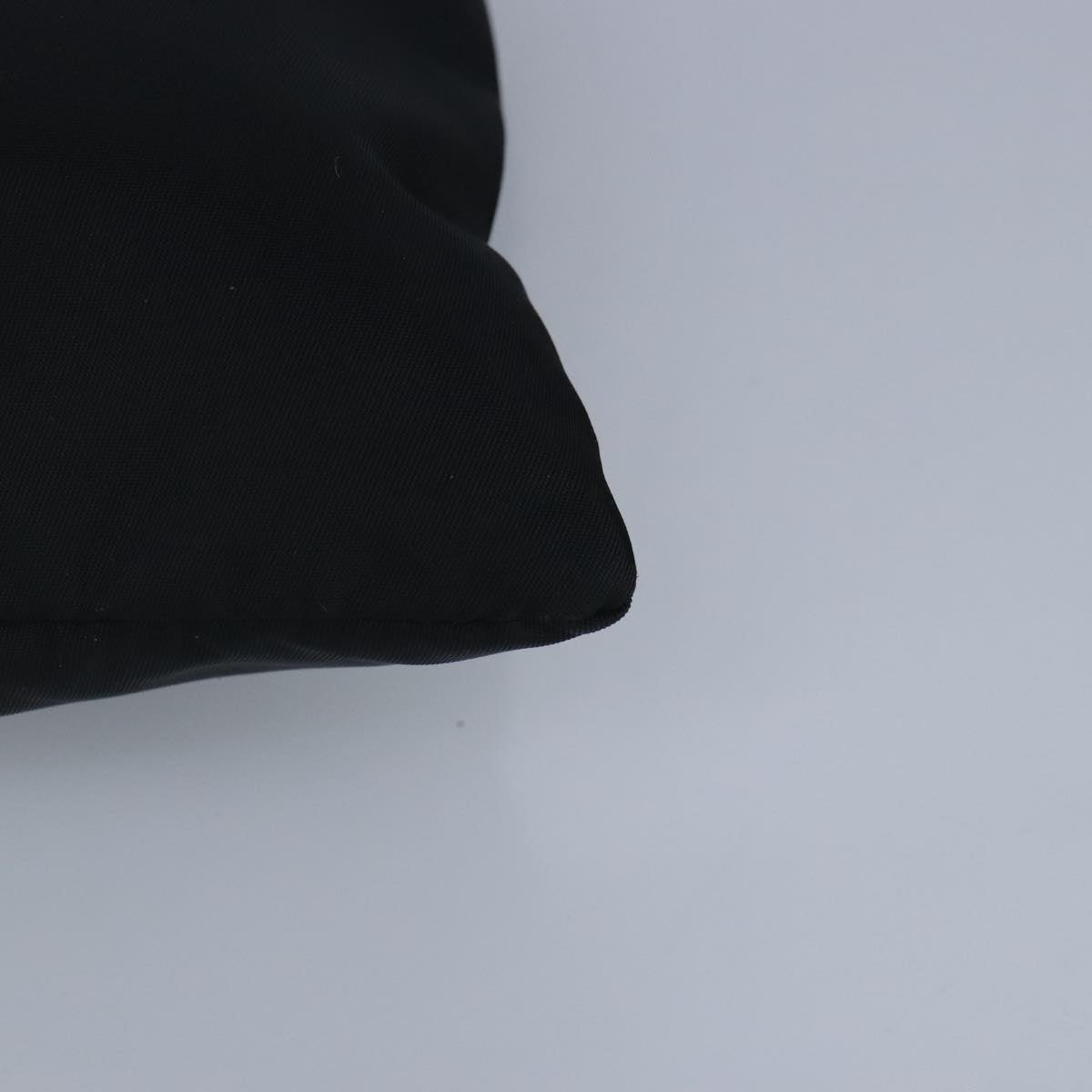 PRADA Clutch Bag Nylon Black Silver Auth 96997V