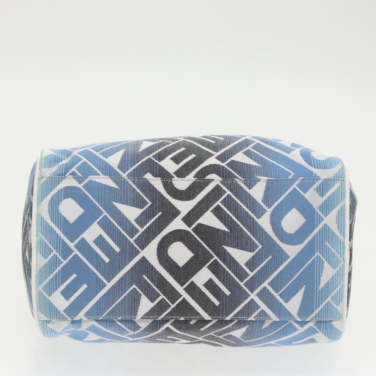 FENDI Zucca Canvas Hand Bag Blue Gold Auth 97002AV