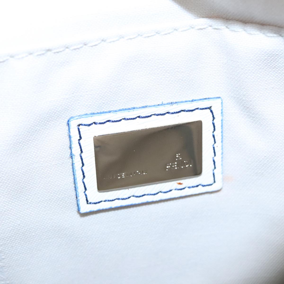 FENDI Zucca Canvas Hand Bag Blue Gold Auth 97002AV