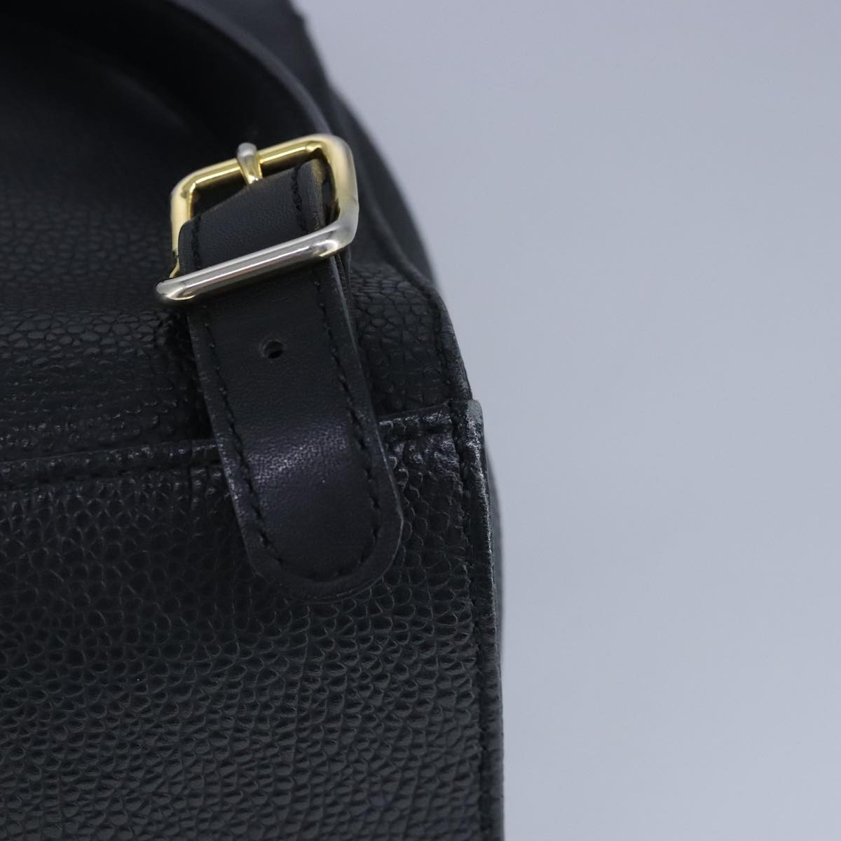 BURBERRY Backpack Leather Black Gold Auth 97010