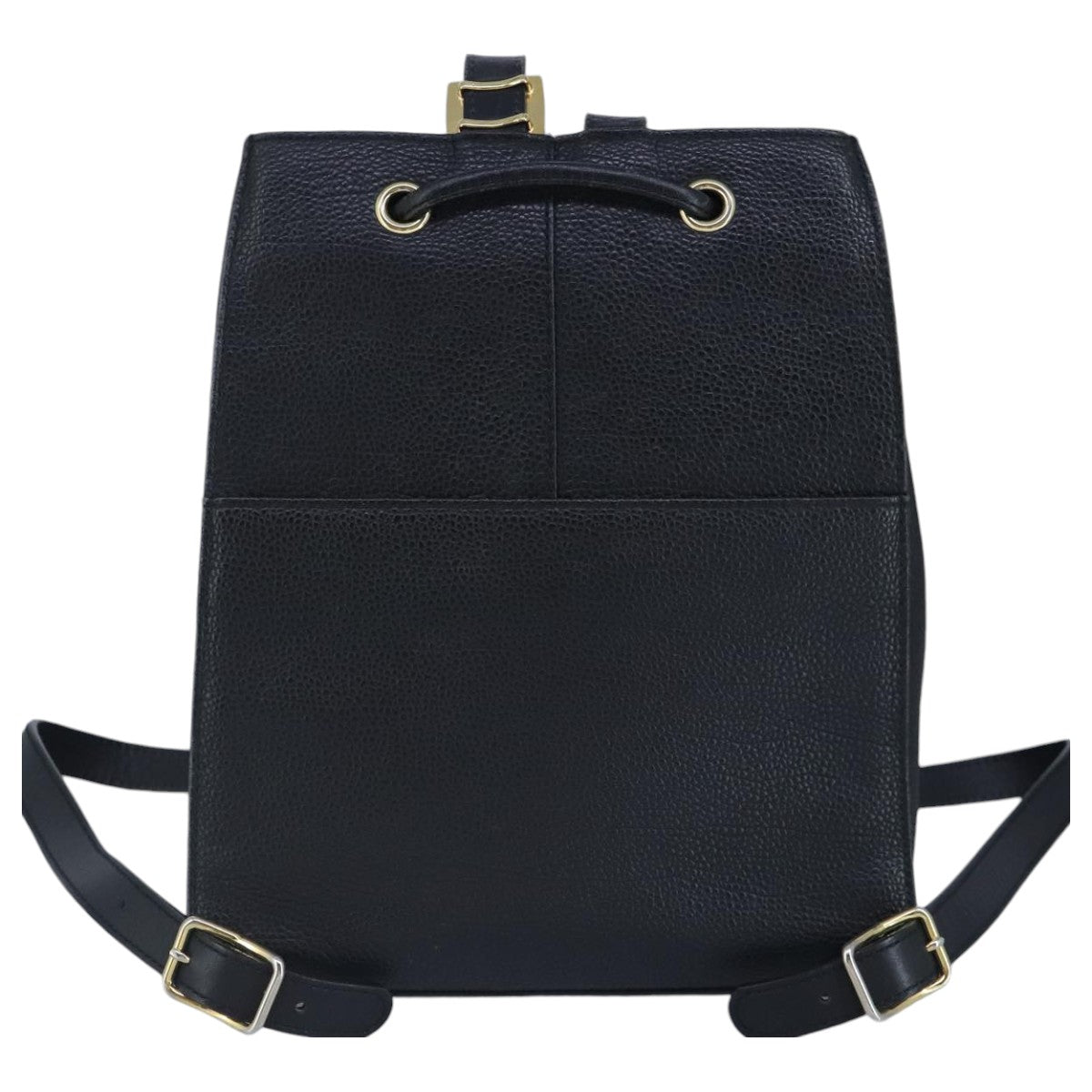 BURBERRY Backpack Leather Black Gold Auth 97010