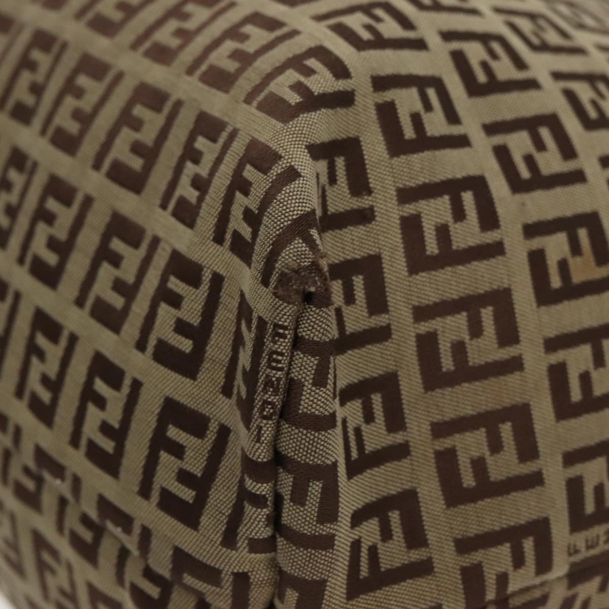 FENDI Zucchino Canvas Tote Bag Beige Auth 97032