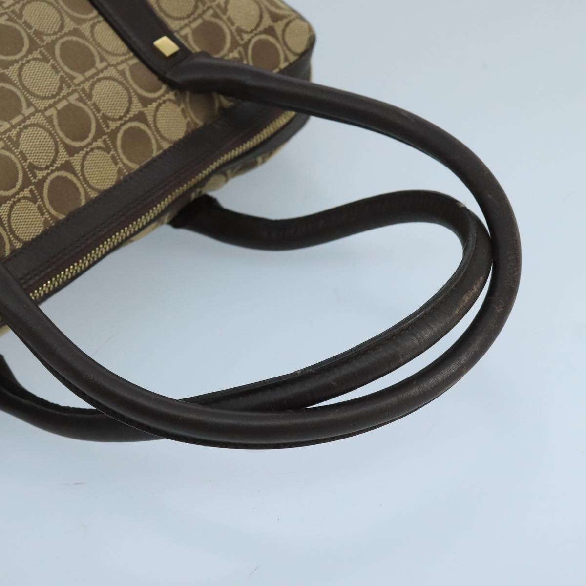 Salvatore Ferragamo Hand Bag Canvas Brown Auth 97071