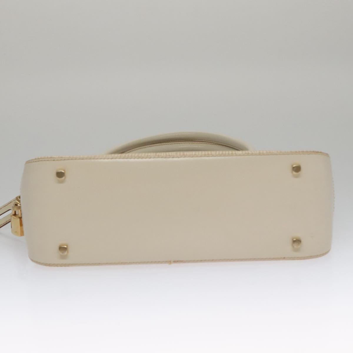 Salvatore Ferragamo Shoulder Bag Leather Beige Gold Auth 97072