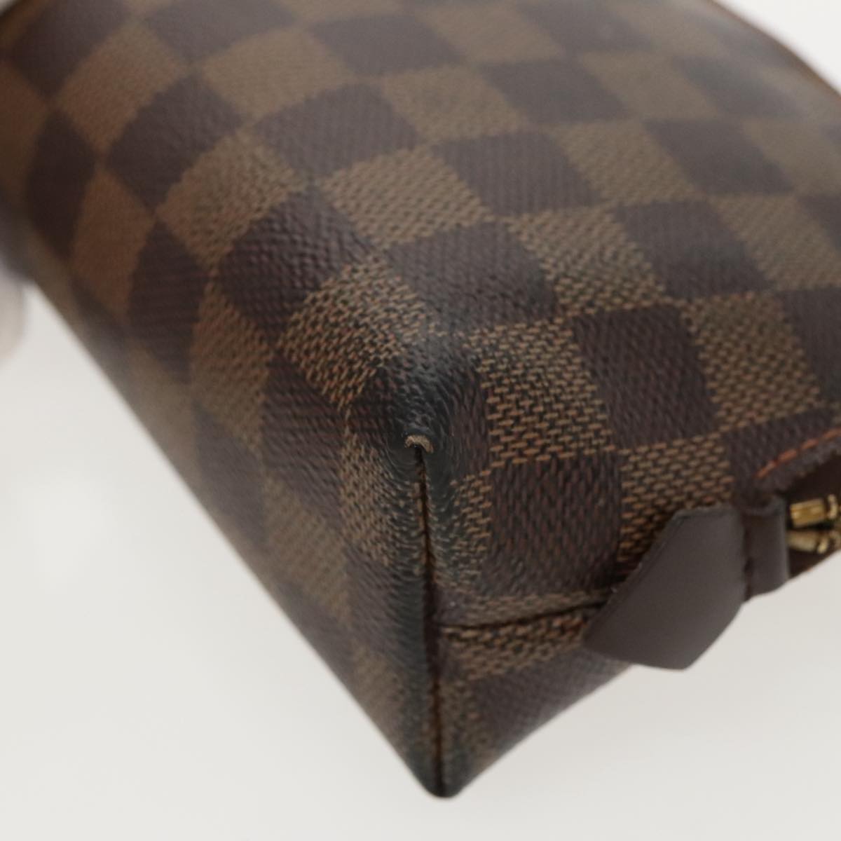 LOUIS VUITTON Damier Ebene Pochette Cosmetic PM Pouch N47516 LV Auth 97080