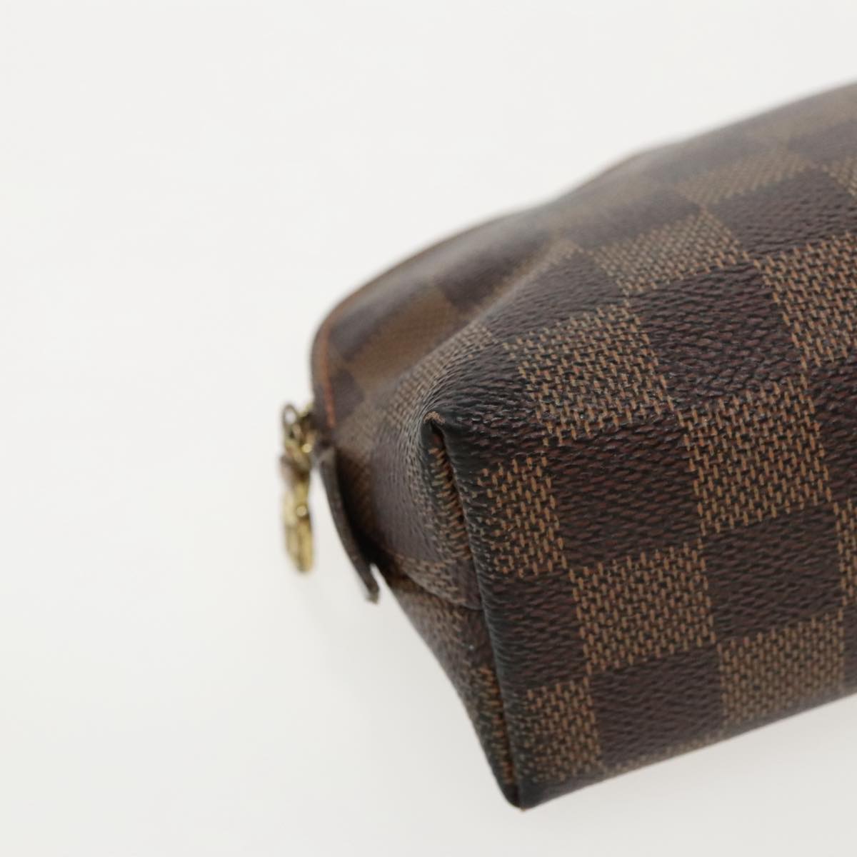 LOUIS VUITTON Damier Ebene Pochette Cosmetic PM Pouch N47516 LV Auth 97080