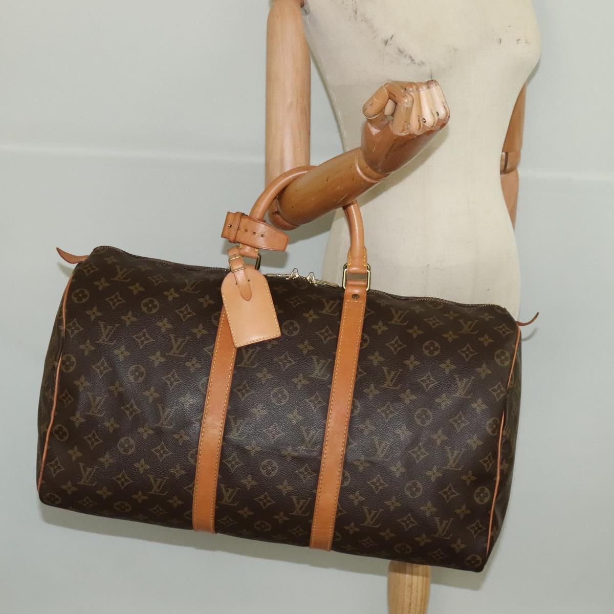 LOUIS VUITTON Monogram Keepall 50 Boston Bag M41426 LV Auth 97103