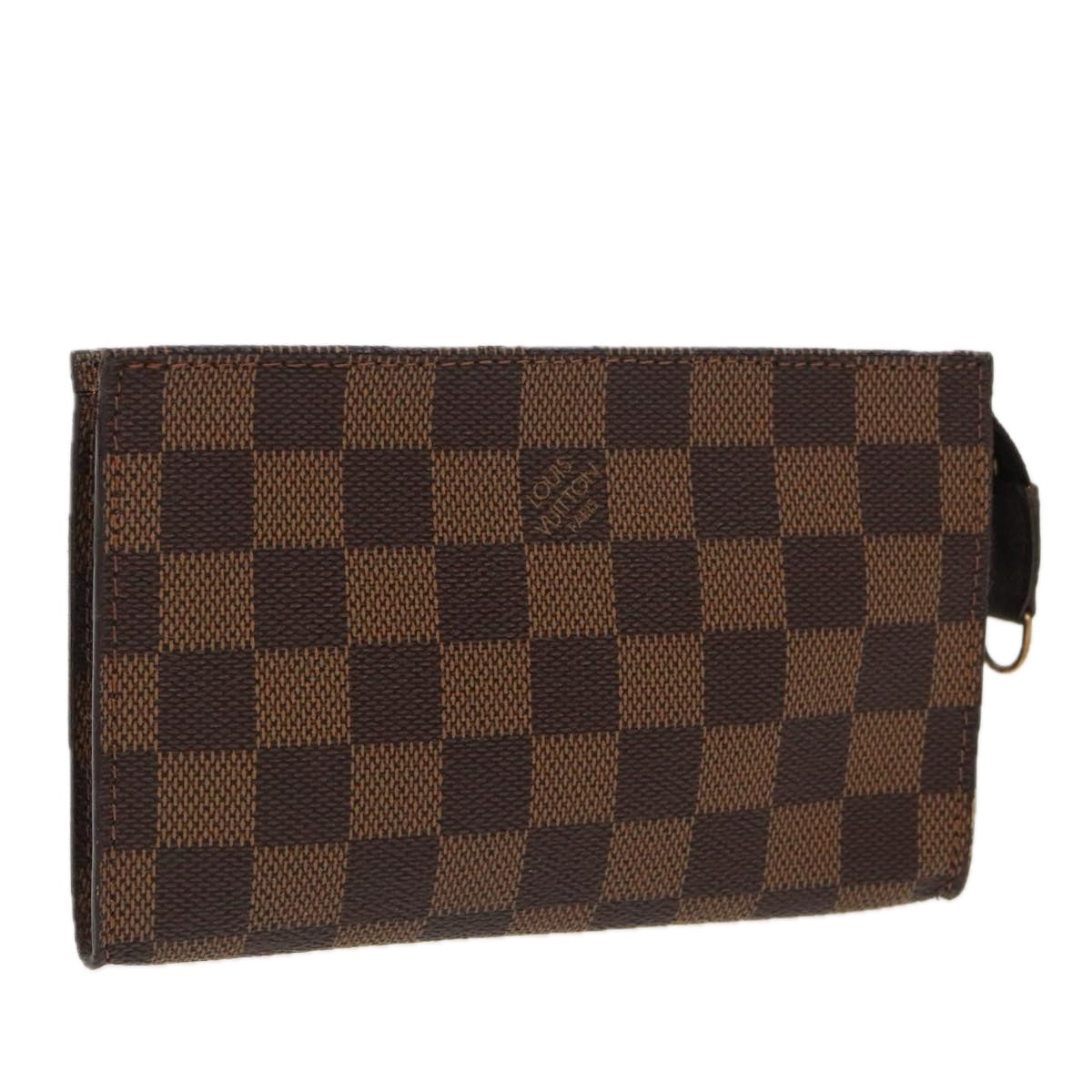 LOUIS VUITTON Damier Ebene Marais Pouch LV Auth 97183