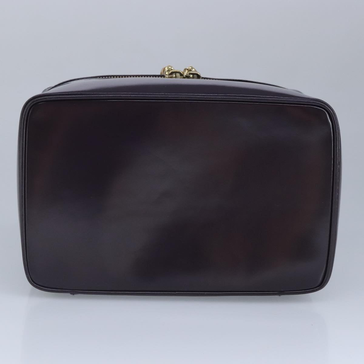 GUCCI Vanity Cosmetic Pouch Enamel Purple Gold 032 1956 0150 Auth 97408