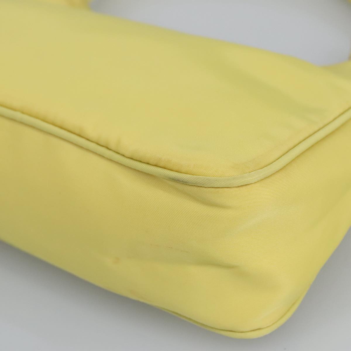 PRADA Accessory Pouch Accessory Pouch Nylon Yellow Silver Auth 97443