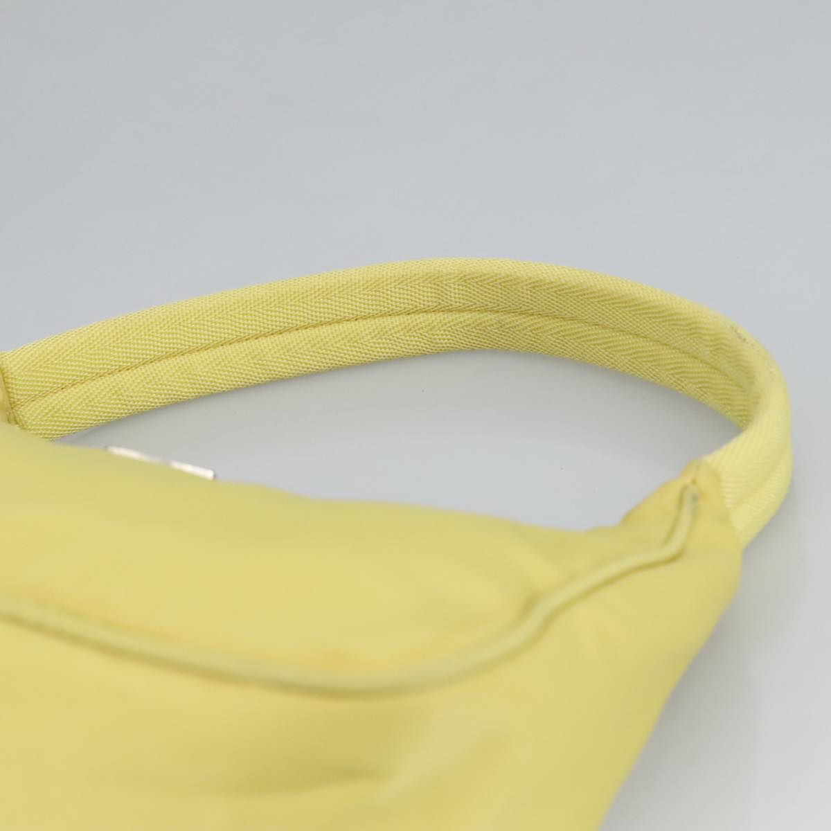 PRADA Accessory Pouch Accessory Pouch Nylon Yellow Silver Auth 97443