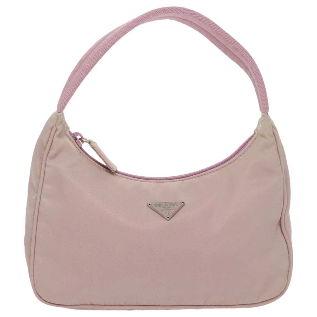 PRADA Accessory Pouch Nylon Pink Silver Auth 97445