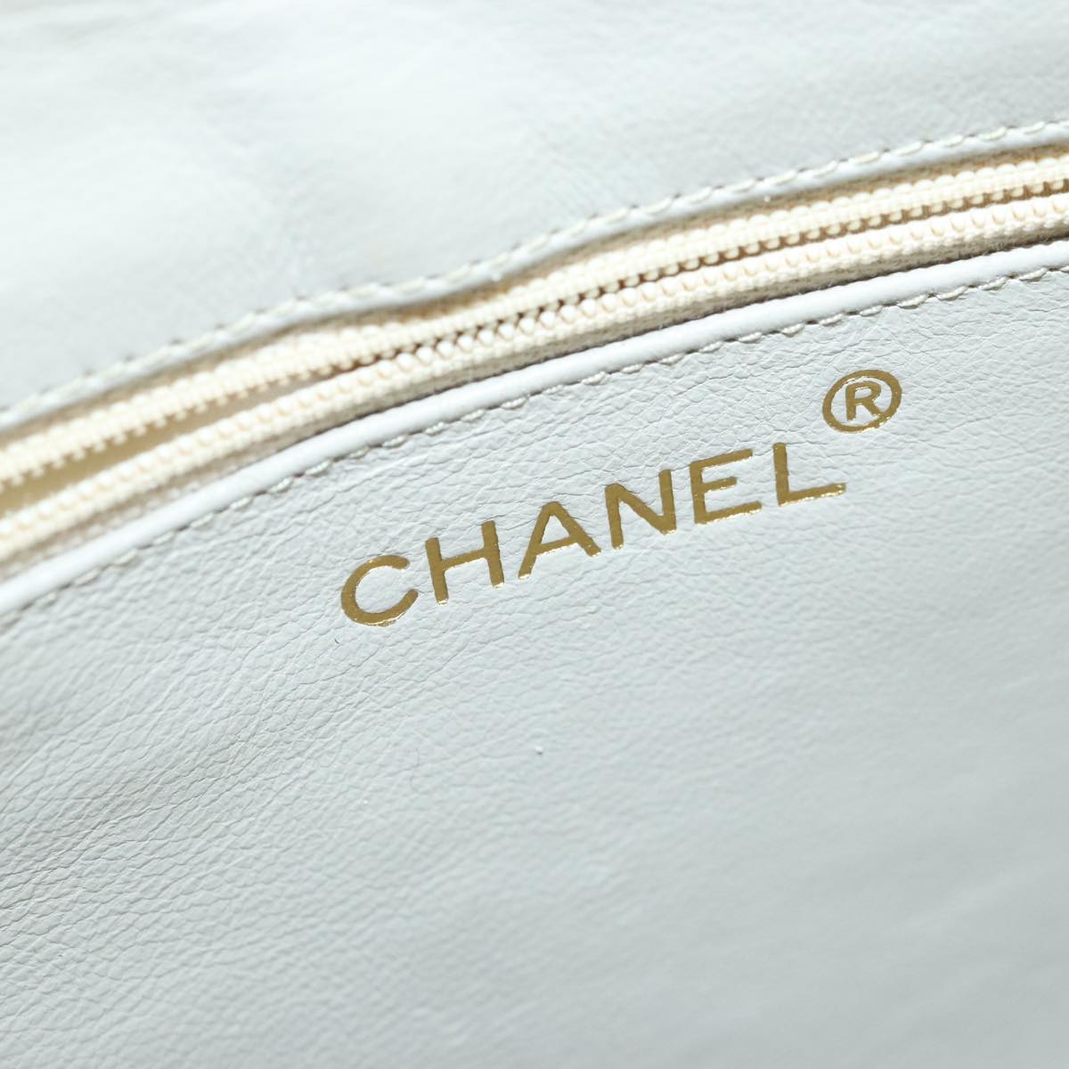 CHANEL Matelasse Chain Shoulder Bag Lamb Skin Beige Gold CC Auth 97457