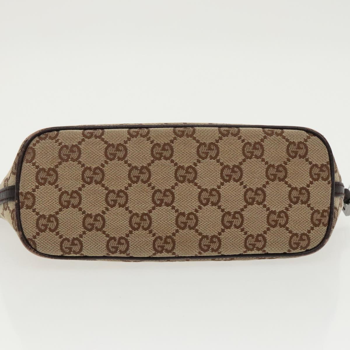 GUCCI GG Canvas Accessory Pouch Beige Silver 07198 Auth 97467