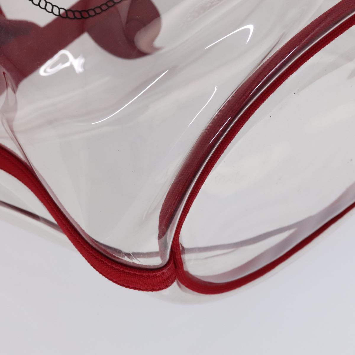 PRADA Hand Bag Canvas Vinyl 2way Red Auth 97486