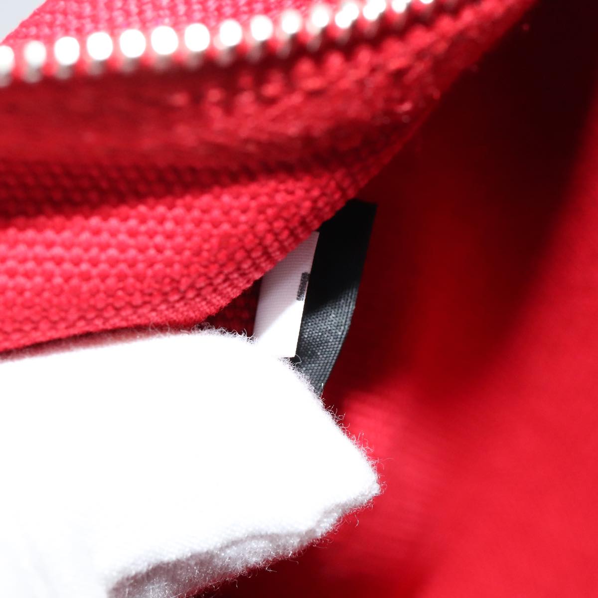 PRADA Hand Bag Canvas Vinyl 2way Red Auth 97486