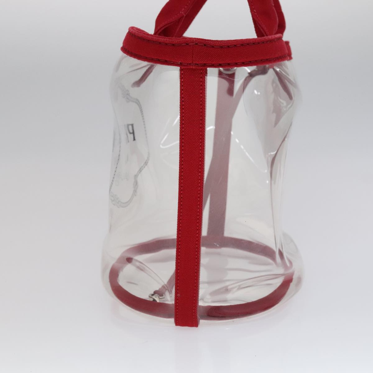 PRADA Hand Bag Canvas Vinyl 2way Red Auth 97486