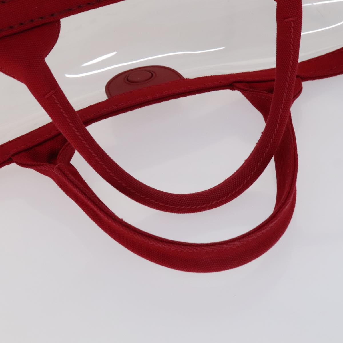 PRADA Hand Bag Canvas Vinyl 2way Red Auth 97486