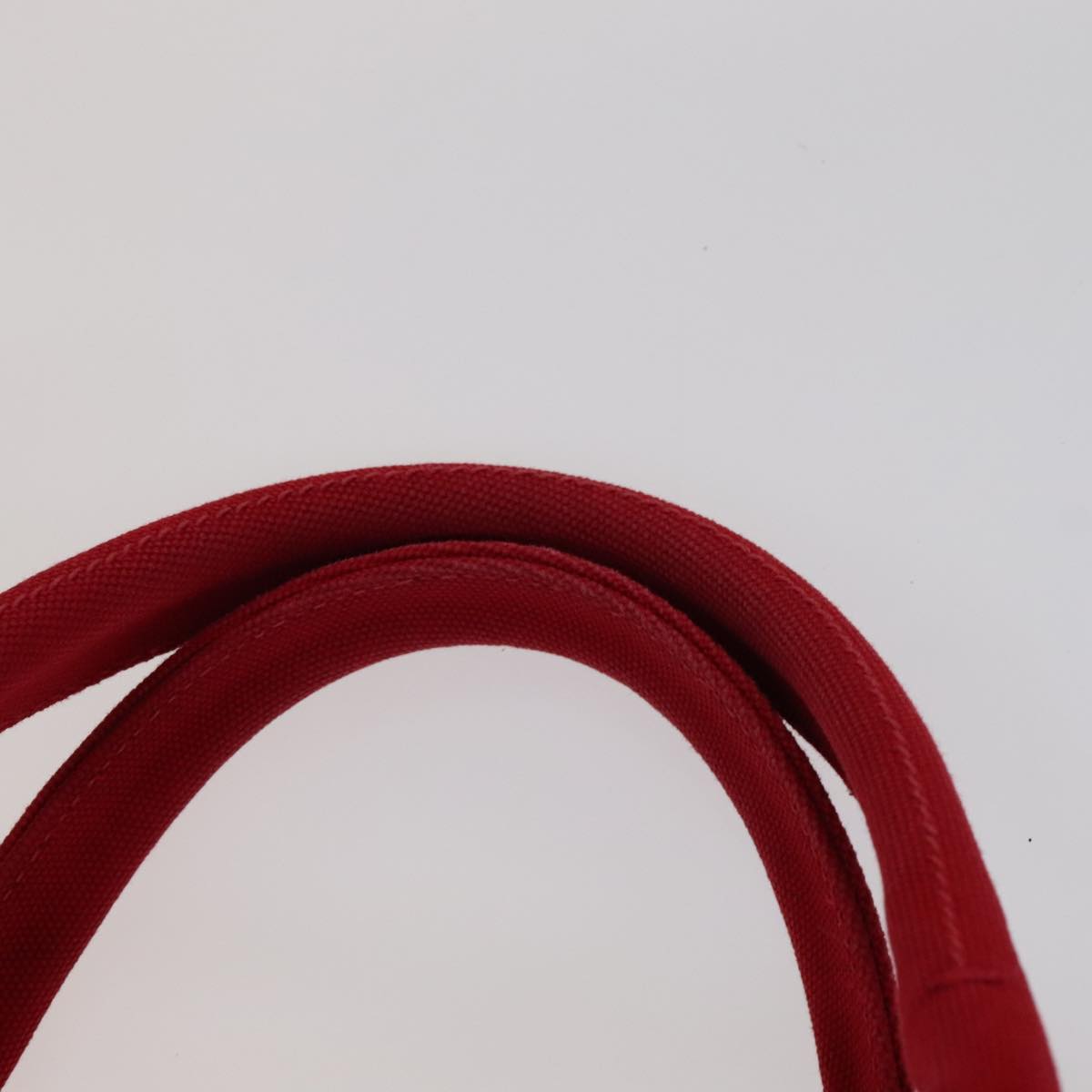PRADA Hand Bag Canvas Vinyl 2way Red Auth 97486
